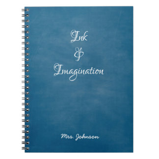 Cuaderno Bloc de notas azul de tinta e imaginación