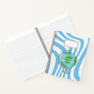 Cuaderno Bloc de notas azul "El mundo es tu aula"