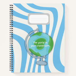 Cuaderno Bloc de notas azul "El mundo es tu aula"