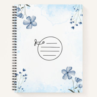 Cuaderno Bloc de notas azul simple