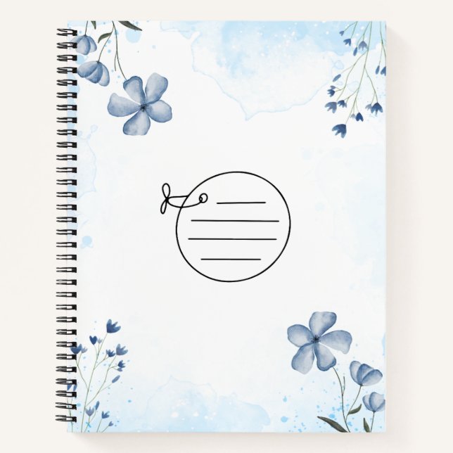 Cuaderno Bloc de notas azul simple (Anverso)