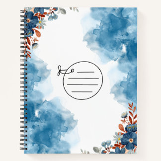 Cuaderno Bloc de notas azul simple