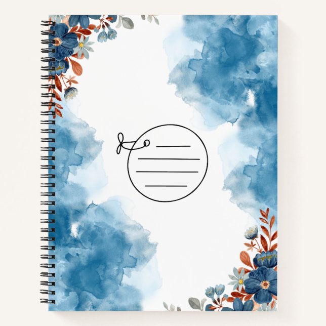 Cuaderno Bloc de notas azul simple (Anverso)
