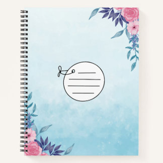 Cuaderno Bloc de notas azul simple