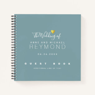 Cuaderno Bloc de notas azul turbio como guía Boda
