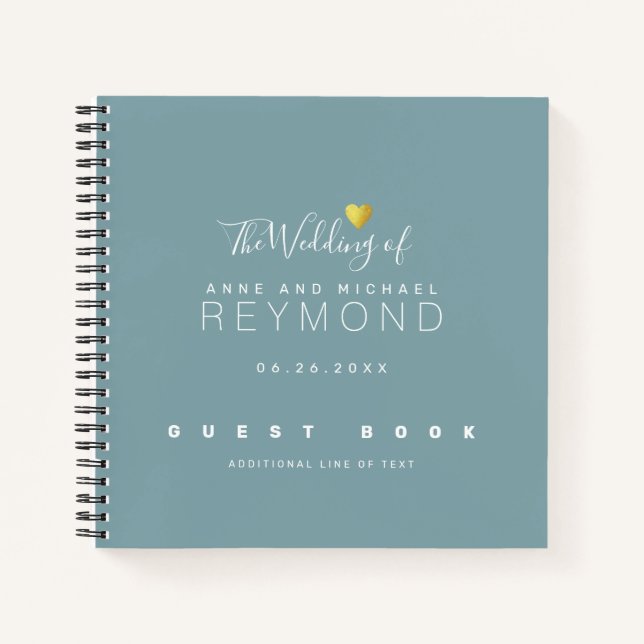 Cuaderno Bloc de notas azul turbio como guía Boda (Anverso)