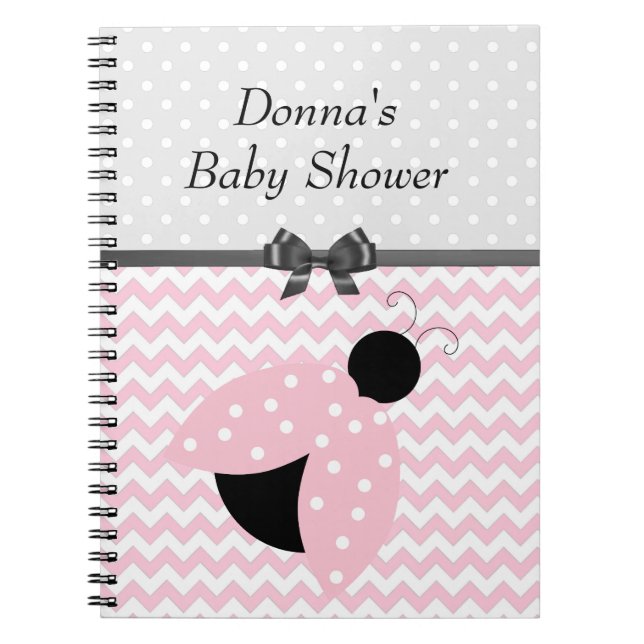 Cuaderno Bloc de notas Baby Shower de Bicho rosa (Frente)