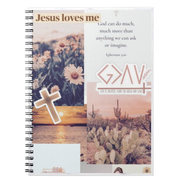 Cuaderno Bloc de notas basado en la fe - Jesús me ama (Frente)
