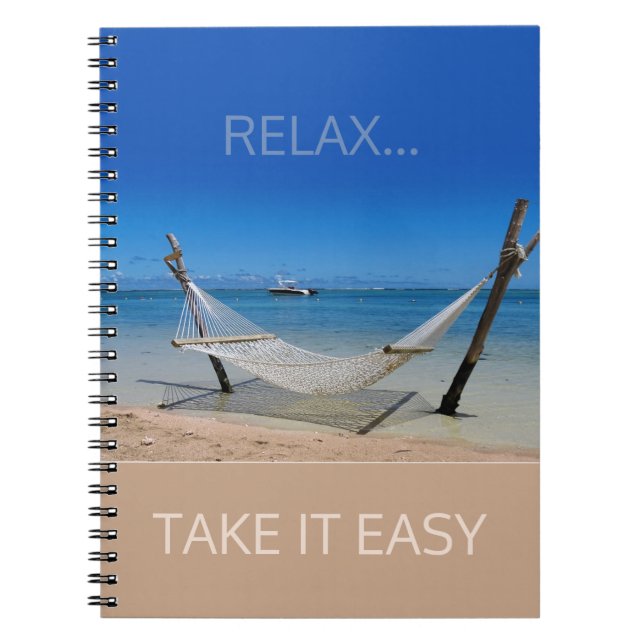 Cuaderno Bloc de notas Beach Hammock (personalizable) (Frente)