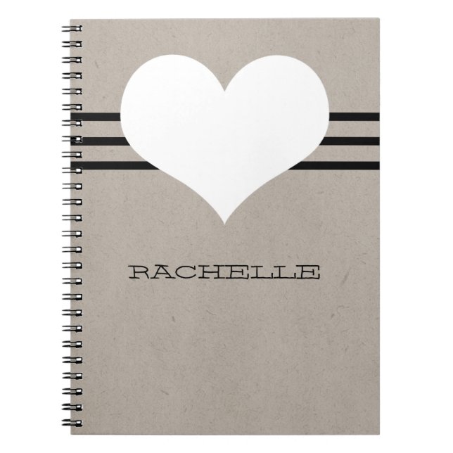 Cuaderno Bloc de notas Beige-Modern Heart (Frente)