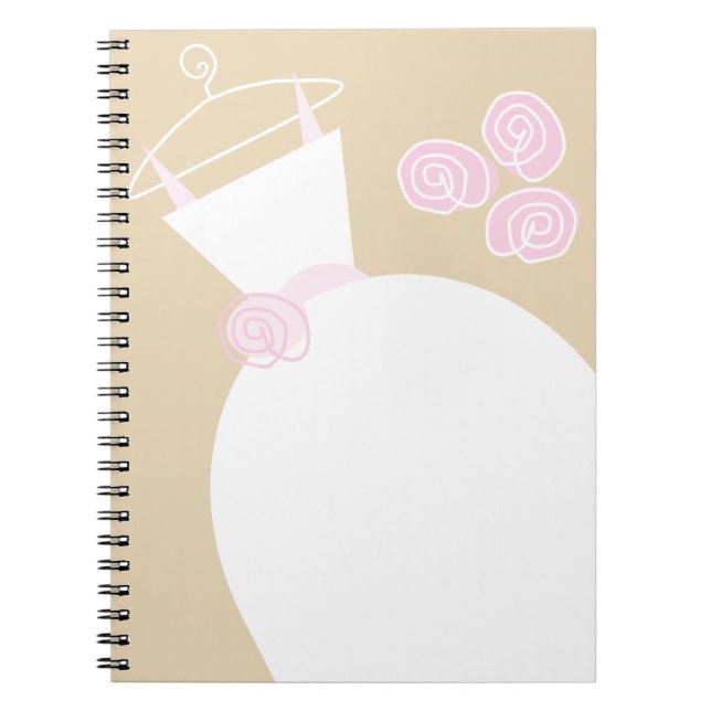 Cuaderno Bloc de notas beige rosado boda (Frente)