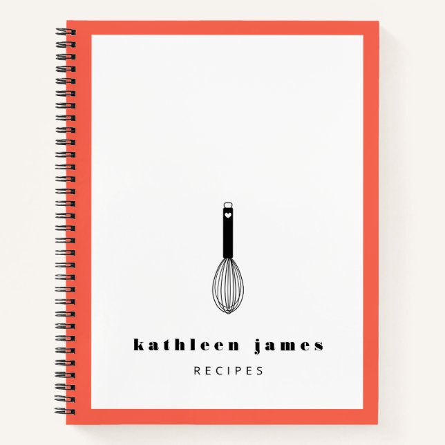 Cuaderno Bloc de notas blanco de coral profundo Whisk en gl (Anverso)