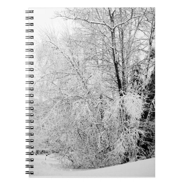 Cuaderno Bloc de notas blanco de invierno (Frente)