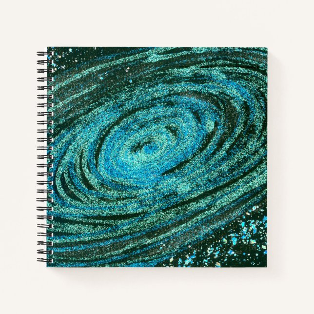 Cuaderno Bloc de notas Blue Green Galaxy (Anverso)