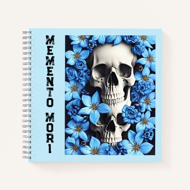 Cuaderno Bloc de notas Blue Memento Mori Stoic Journal (Anverso)