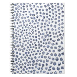 Cuaderno Bloc de notas Blue White Watercolor Blueberry Frui