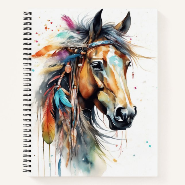 Cuaderno Bloc de notas Boho Horse (Anverso)