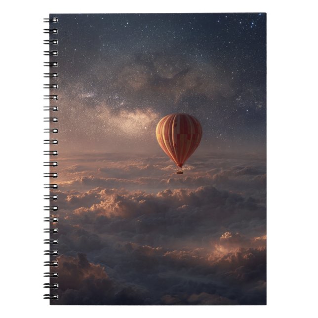 Cuaderno Bloc de notas celestiales de globo aerostático (Frente)