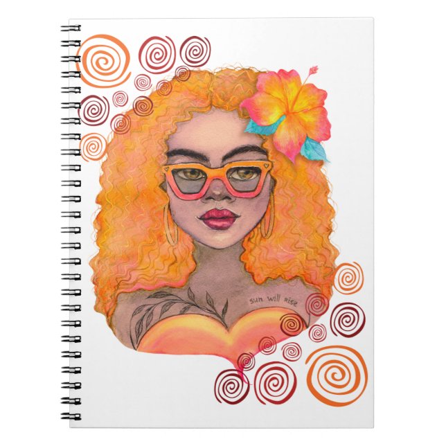 Cuaderno Bloc de notas Chica naranja (Frente)