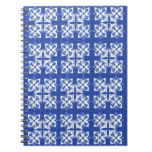 bloc de notas clásico con motivos azules