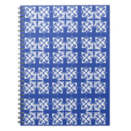 Cuaderno bloc de notas clásico con motivos azules