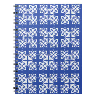 Cuaderno bloc de notas clásico con motivos azules