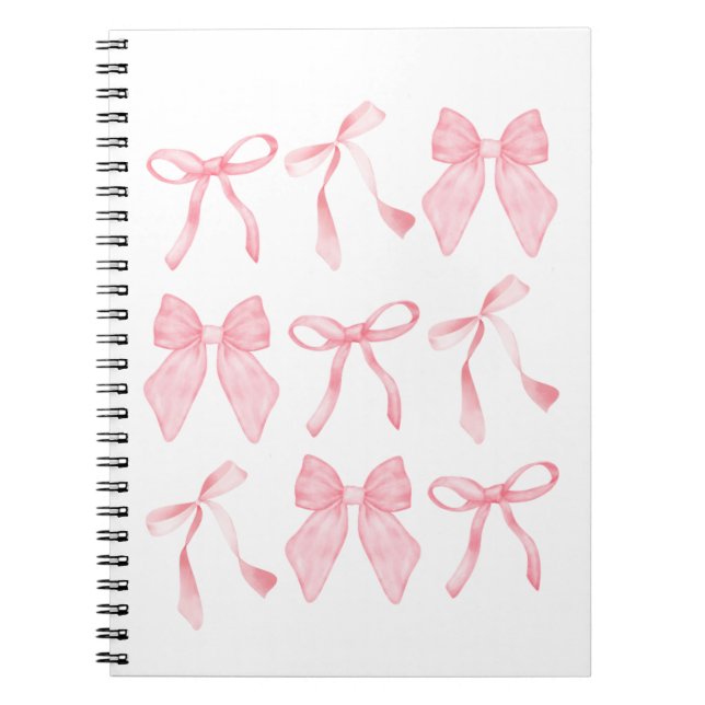 Cuaderno Bloc de notas con arco rosado (Frente)