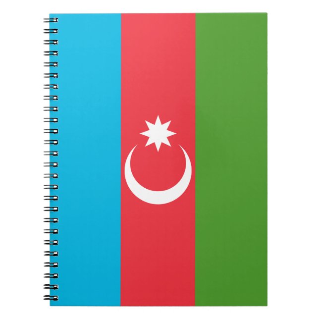 Cuaderno Bloc de notas con bandera de Azerbaiyán (Frente)