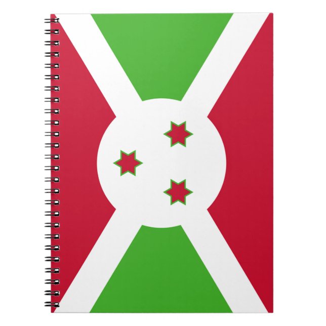 Cuaderno Bloc de notas con bandera de Burundi (Frente)