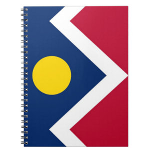 Cuaderno Bloc de notas con bandera de Denver City, Estado d