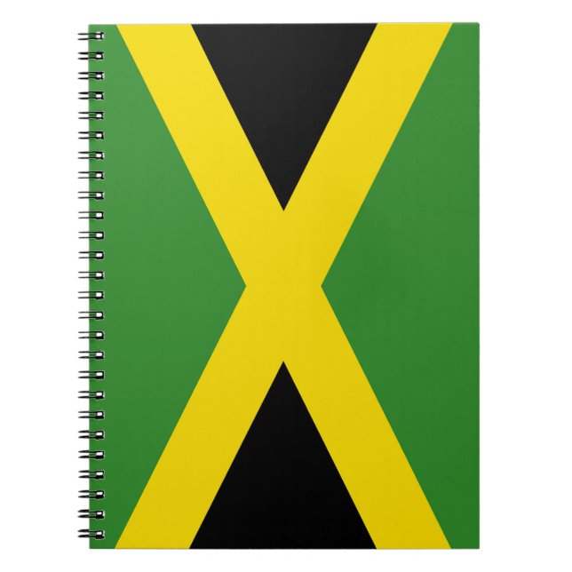 Cuaderno Bloc de notas con bandera de Jamaica (Frente)