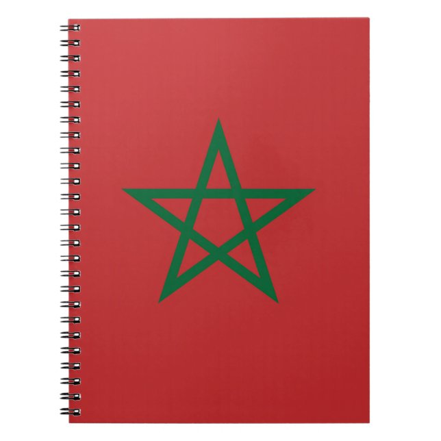 Cuaderno Bloc de notas con bandera de Marruecos (Frente)