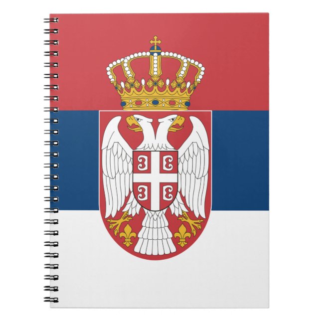 Cuaderno Bloc de notas con bandera de Serbia (Frente)