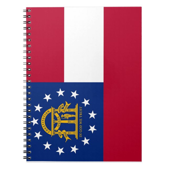 Cuaderno Bloc de notas con bandera del Estado de Georgia (Frente)