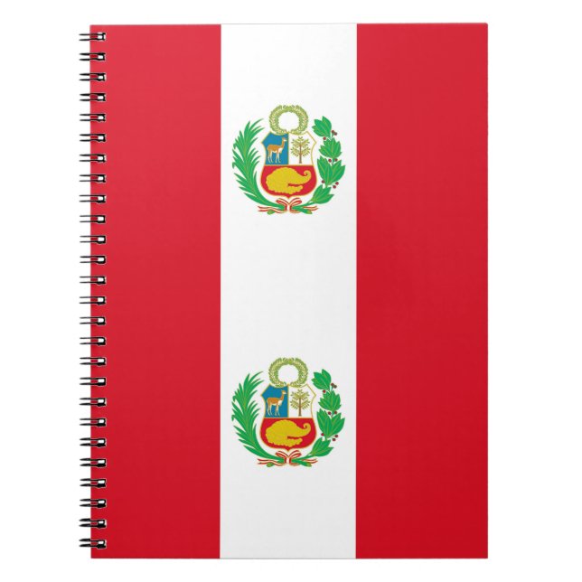 Cuaderno Bloc de notas con bandera del Perú (Frente)