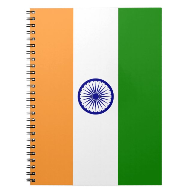 Cuaderno Bloc de notas con bandera india (Frente)