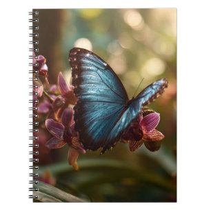 Cuaderno Bloc de notas con brillo de color morfo azul Orquí