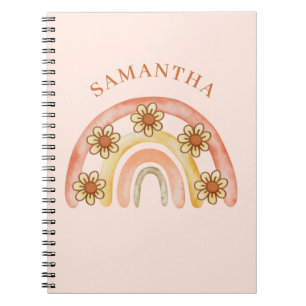 Cuaderno Bloc de notas con el nombre del arco iris retro