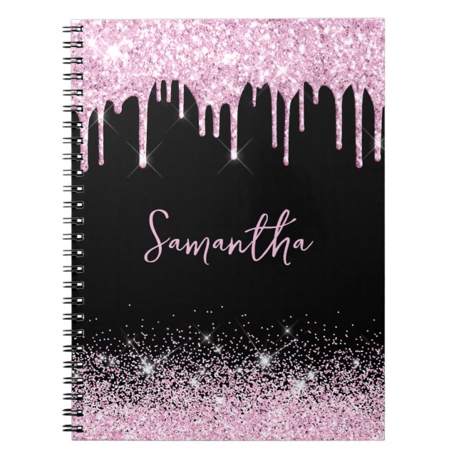 Cuaderno Bloc de notas con el nombre Glam del Purpurina neg (Frente)