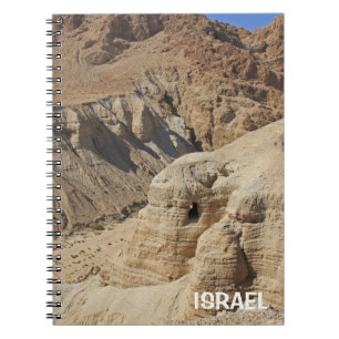 Cuaderno Bloc de notas con el valle de Qumran en Israel