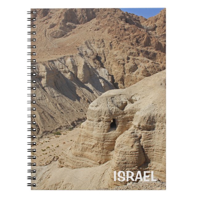 Cuaderno Bloc de notas con el valle de Qumran en Israel (Frente)