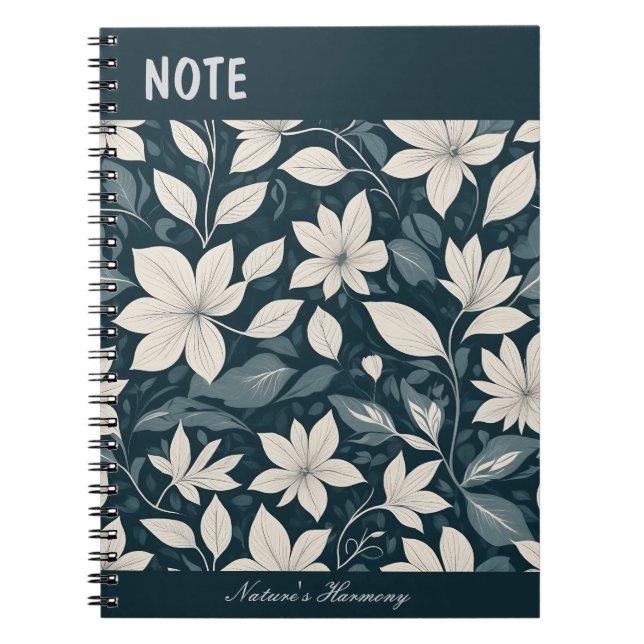 Cuaderno Bloc de notas con elegancia floral (Frente)
