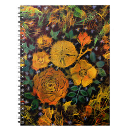 Cuaderno Bloc de notas con espiral de brotes florales