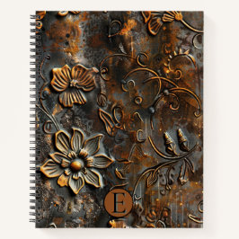 Cuaderno Bloc de notas con espiral floral agitado - Persona
