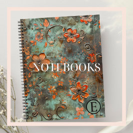 Cuaderno Bloc de notas con espiral floral levantado por Nar