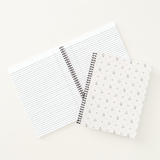 Cuaderno Bloc de notas con espiral floral y delgado (Interior)