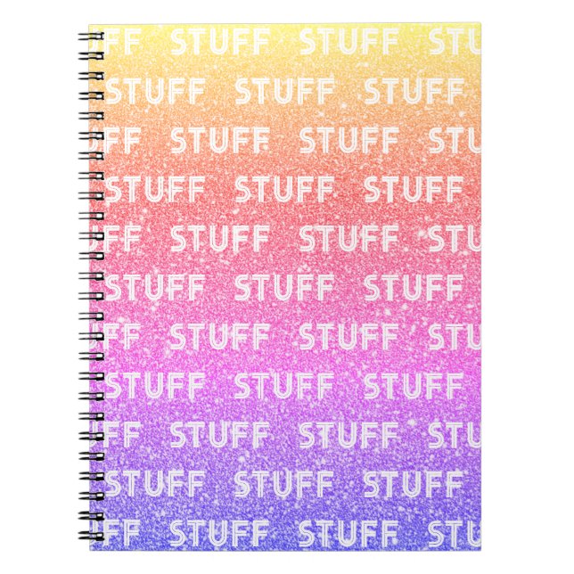 Cuaderno Bloc de notas con estilo de arcoiris Faux Sparkle  (Frente)