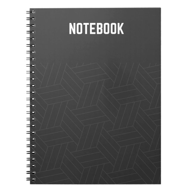 Cuaderno Bloc de notas con estilo de elegancia negro brilla (Frente)