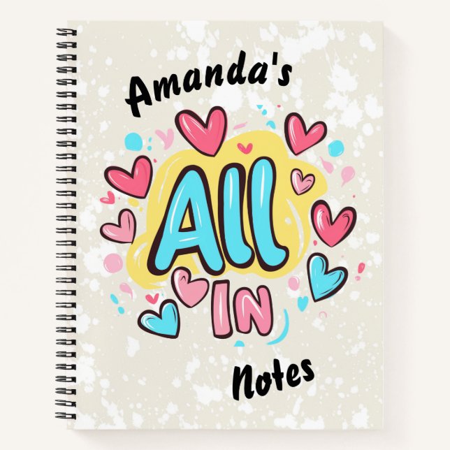 Cuaderno Bloc de notas con estilo de graffiti "Todo en" (Anverso)