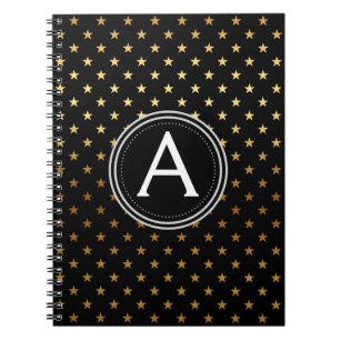 Cuaderno Bloc de notas con estrellas de monograma de Reliev